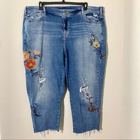 lane bryant embroidered jeans